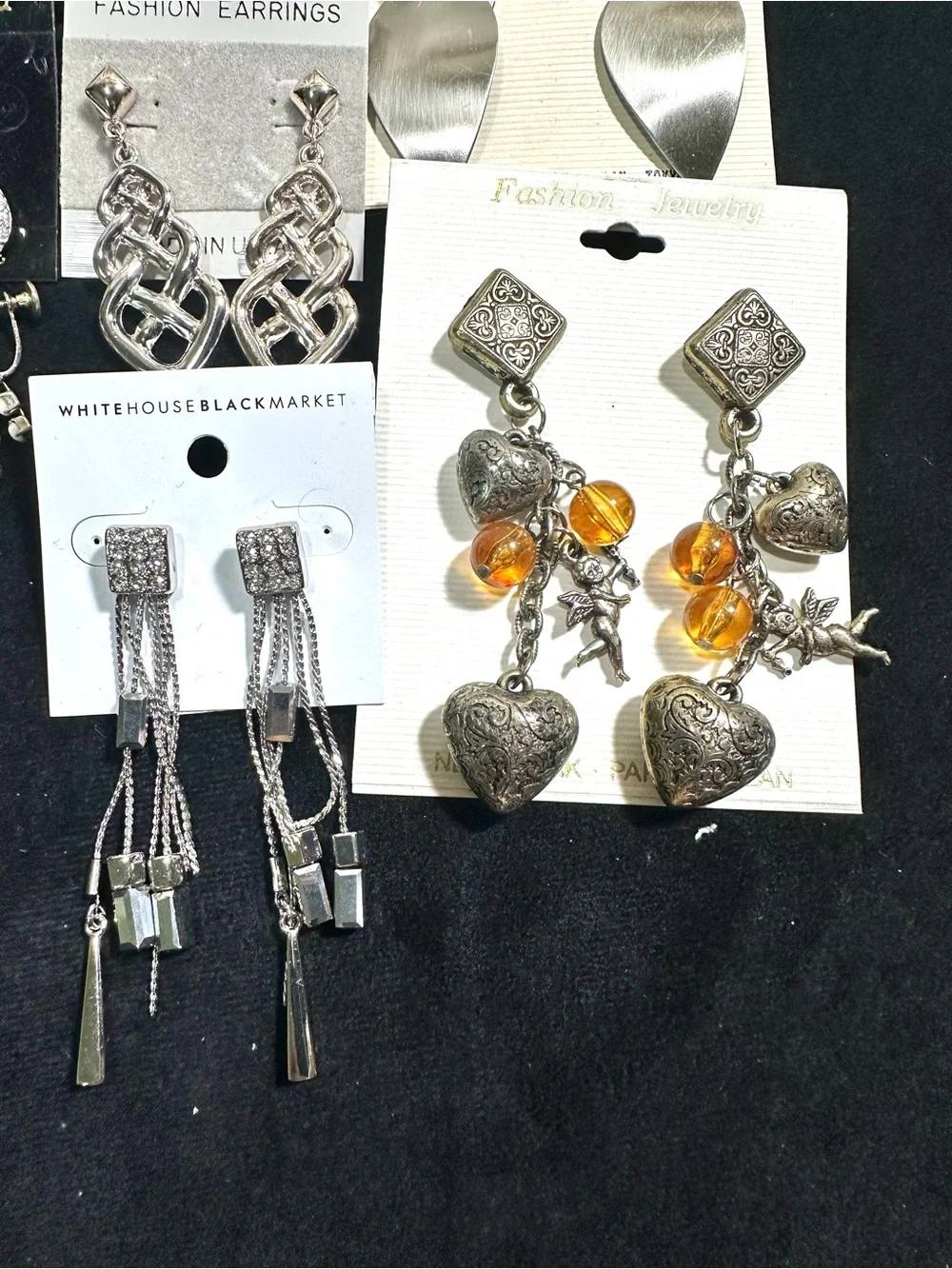 Vtg: BUNDLE of 25 Pairs of Earrings, Various Styles, Sizes , Pierced & Clip On